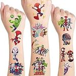 8 Sheets Spider Temporary Tattoos for Kids Spider Birthday Party Supplies Favors Decorations Cute Fake Tattoos Stickers Spider Party Decorations