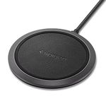 Spigen Wireless Charger, Fast Charge Qi Certified 10W Leather Charging Pad for iPhone 12 Pro Max 11 X XR XS SE 2020 8 Plus Galaxy S21 S20 FE Note 20 Ultra 10 Z Fold AirPods Pro [Adapter Not included]