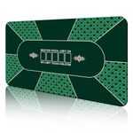 CONTINUE Poker Table Mat 8-10 Players Texas Hold'em Poker Mat Professional Poker Mat Anti-Slip Rubber Poker Table Top Layout with Carrying Bag for Poker Games, Blackjack, Casino （Rectangle Green）