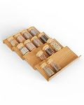 Spice Drawer Organizer, 100% Bamboo Spice Rack Organizer for Cabinet Drawer, 4 Tier Spice Rack Tray, Free Combination, iLacven