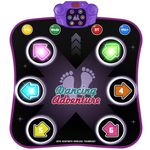 Flooyes Dance Mat Toys for 3-12 Year Old Kids, Electronic Dances Pad with Light-up 6-Button Wireless Bluetooth, Music Dance with 5 Game Modes, Birthday Toys Gifts for 3 4 5 6 7 8 9 10+ Year Old Girls