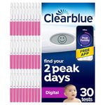 Clearblue 30 Digital Ovulation Tests, Digital Results Vs Visual Ovulation Test Strips, Find Your 2 Peak Days, Get Pregnant Faster, Accurate LH Test, Easy to Use, Free Period Cycle Tracker App