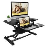 FLEXISPOT 28 inch Standing Desk Converter | Height Adjustable Stand Up Desk Riser, Black Home Office Desk Workstation for Dual Monitors and Laptop