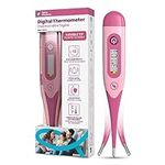 ByFloProducts Flexible Digital Thermometer – Comfortable & Safe Baby Thermometer, 10 Sec Fast & Accurate Readings – Basal Body Thermometer, Oral Thermometer, Rectal & Underarm with Celsius/Fahrenheit