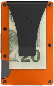 Ridge Wallet for Men - Slim Minimalist Compact Wallet and Card Holder, RFID Protected Front Pocket Wallets for Men with Integrated Money Clip (Basecamp Orange)
