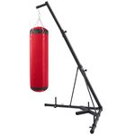 ZELUS Heavy Duty Punching Bag Stand, Height Adjustable Boxing Bag Stand with Canvas Sandbag&100 kg Capacity, Free Standing Heavy Bag Stand with Weighted Base for Home Gym (without Sand)