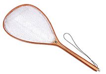 Wooden Fly Fishing Net with Clear Rubber Basket - Medium