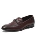 Monte Carlo Mens Wine Solid Slip on Genuine Leather Loafers (201817FW-1-8)