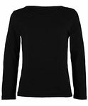 LUXE DIVA Girls Boy Kids Plain Basic Long Sleeve Round Neck T-Shirt Stretch School Tee Top 2-13 Years Black