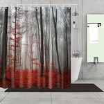 Mantto Outdoor Idyllic Photo Art Shower Curtain Home Decor Curtain Waterproof Polyester Fabric Bathroom Shower Curtain with Hooks 72" x 72" (Smoky Mountain 2-C0740)