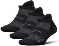 Feetures High Performance Max Cushion Ankle Sock - Tab Socks for Women & Men with Heel Tab - Black, S (3 Pair)