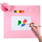 FARIOX Large Silicone Art Mat with Cleaning Cup Multipurpose Silicone Craft Sheet for Painting Clay Resin Casting Flexible Crafting Mat and Children Art Painting Handmade Make Mold and DIY Creations