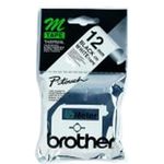 Brother M-K231BZ Labelling Tape Cassette, Black on White, 12 mm (W) x 8 m (L), Brother Genuine Supplies