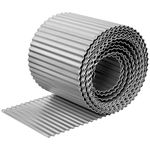 KOL 20 FT Corrugated Galvanized Steel Garden Edging - 6" Tall. Bendable Sturdy Landscape Lawn Fence - Metal Long Strips of Garden Border for Raised Flower Bed Tree Surrounds Yard Pathway Driveway