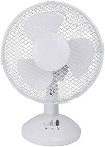 Status Desk Fan, 9 Inch Oscillating Portable Fan, 2 Speed Adjustable, White, (S9DESKFAN1PKB)