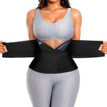 SHAPELLX Sauna Waist Trainers for Women Belly Fat Faja Waist Tummy Control Workout Body Shaper Sweat Band Black 3XL