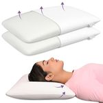 MY ARMOR Memory Foam Pillow for Neck Pain & Shoulder Pain, Orthopedic Pillow for Sleeping, Thin Size - 24.5x15.5x4 Inches, Without Cover, White, Pack of 2