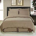 Royal Hotel Microfiber Duvet Cover Set - Lightweight and Ultra Soft - Wrinkle-Free Double Brushed, Solid Comforter Cover with Button Closure and 2 Pillow Shams, King - Taupe