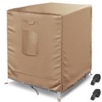 Bstge Air Conditioner Cover for Outside Units, AC Covers for Outside Winter with 2 Straps, Waterproof Windproof Heavy Duty Cover Fit Up to 36x36x39 inchs (Brown)