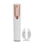 Electric Wine Opener Battery Operated with Stand and Built-in Foil Cutter - Automatic Wine Opener - Electric Corkscrew for Easy Cork Removal - Best Gift for Wine Lover (White and Rose Gold)