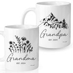 Vivulla68 New Grandparents Gifts First Time 2024, Pregnancy Announcement For Grandparents Mug Set, Promoted To Grandparents Grandma And Grandpa 2024 Mugs, Grandparents Baby Announcement Gifts Est 2024