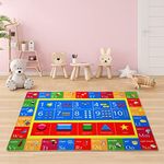 Zacoo Kids Playmat Kids Educational Rug Carpet for Boy & Girl 8x10 Feet Alphabet Numbers Animal Fruits and Shapes Learning Play Carpet for Playroom Nursery Kids Children Bedroom Mat Rugs Non Slip