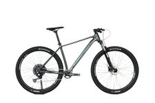 United Clovis 6.2 29T Adult Mountain Bike with 1x12 Shimano Deore Drivetrain, SR Suntour XCR 32 Boost Suspension Fork, Shimano MT201 Hydraulic Disc Brakes (Grey Blue)