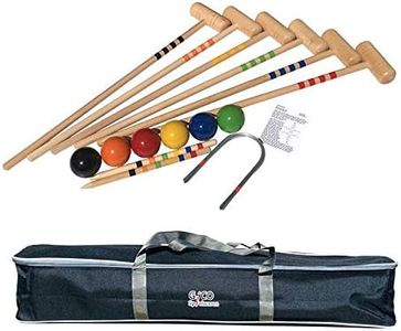 GICO Jeu de Croquet de qualité - Jeu en Plein air - 6 Joueurs - maillets Taille 80 cm - Qualite de EU - 3226