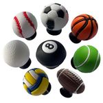 QASIMOF 8pcs Sports Shoe Charm for Clogs, 3D Football Baseball Basketball Tennis Golf Rugby Volleyball Shoe Decoration Charms for Clog Sandals Birthday Party Gift