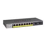 NETGEAR 10-Port PoE Gigabit Ethernet Smart Switch (GS110TP) - Managed, with 8 x PoE+ @ 55W, 2 x 1G SFP, Optional Insight Cloud Management, Desktop or Wall Mount, and Limited Lifetime Protection