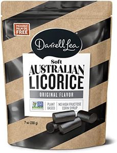 Darrell Lea Soft Australian Licorice, Original Black Flavor, 7 Ounce Bag (1-Pack) | Non-GMO, No Palm Oil, Plant Based, No High Fructose Corn Syrup | Soft & Chewy Licorice Candy, Made in Australia