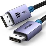 UGREEN 16K Displayport 2.1 [VESA Certified] Cable 2M, DP to DP Male to Male Cable 40Gbps Support 16K@30Hz 8K@240Hz 4K@240Hz Nylon Braided HDR HDCP DSC 1.2a, Compatible FreeSync G-Sync Video Monitor