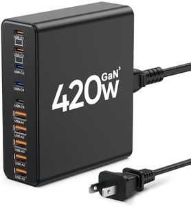 420W USB C Charger Block,10-Port Charging Station GaN Fast Charging Type C & USB A Wall Charger Adapter for MacBook Pro/Air,iPhone,iPad,Dell XPS,Samsung Galaxy(Black)