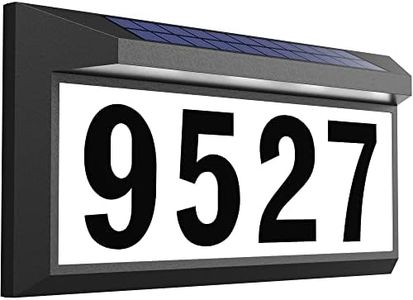 Solar Address Sign, Lighted Address Plaque Outdoor Waterproof, Illuminated Address Numbers, House Numbers for Outside