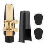 Alto Saxophone Mouthpiece Kit with Gold Metal Ligature, One Strength 2.5 Reed, Cushions and Plastic Cap