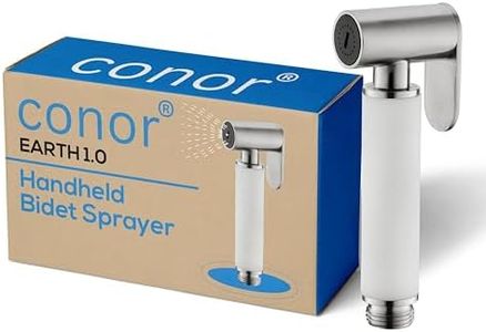 Conor Earth 1.0 Brushed Nickel Handheld Bidet Spray, Stainless Steel with Adjustable Pressure & Installation Kit