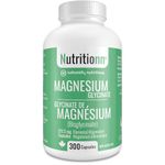Magnesium Glycinate Supplement - 300 Capsules x 212.5 mg Elemental Magnesium, 425 mg Once Daily for Women and Men - Pure Chelated Bisglycinate for Good Health and Sleep - Made in Canada by Nutritionn