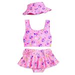Disney Minnie Mouse Pink Deluxe Swimsuit Set for Girls- Size 4