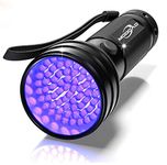 MODOAO UV Torch, UV Flashlight Black Light for Pet Urine Detection, 51 LED Blacklight Detector for Dog Urine, Pet Stains, Bed Bug on Carpet/Rugs/Floor