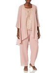 Le Bos Women's Sequin TOP Pant Set, Rose Gold, 16