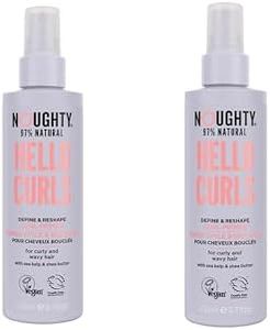 Noughty 97% Natural Hello Curls Define and Re-Shape Curl Primer, 97% Natural Sulphate Free Vegan Haircare, Vitamin Rich Formula for Curly and Wavy Styles, 2 x 200 ml Spray DUO