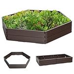 COSTWAY Raised Garden Bed Kit, Convertible Shape Elevated Plants Grow Box with Metal Stakes and Open Bottom, Outdoor Flower Planter for Garden Patio Yard (61, 6 Panels)