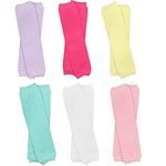 juDanzy 6 Pairs of Baby, Toddler and Child Leg Warmers, Lavender, Hot Pink, Yellow, Aqua, White, Pink, One Size