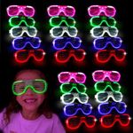 Toysery Neon Color LED Glasses for Halloween, Carnival, Party Supplies Favor for Kids and Adult - Pack of 25