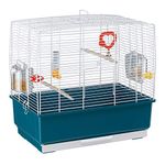 Ferplast Rekord 3 Bird Cage with Pearly White Bars with Accessories, Medium