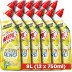 Harpic Active Fresh Toilet Cleaning Gel 750ml, Citrus Zest, Pack of 12