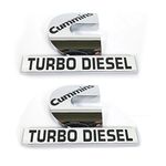 Yoaoo 2Pack Compatible with Cummins Turbo Emblem Badge High Output 2500 3500 Emblem Glossy Chrome 4.5" by 2.9" inches