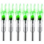 KEAUP 6PCS X Lighted Nocks for Arrows with .204 .233 .244 .246 Inside Diameter with H, S, GT Bushings High-Visibility DEEPOWER LED Arrow Nocks, ON/Off Switch Included