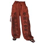 Siamrose Casual Yoga Harem Pants Men Women Lounge Pants 2 Pockets Adjustable Length, Red, One Size