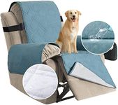 H.VERSAILTEX 100% Waterproof Recliner Covers for Living Room Double Protection Recliner Chair Cover Washable Furniture Protector Recliner Slipcover for Dogs (Oversized Recliner, Smoke Blue)